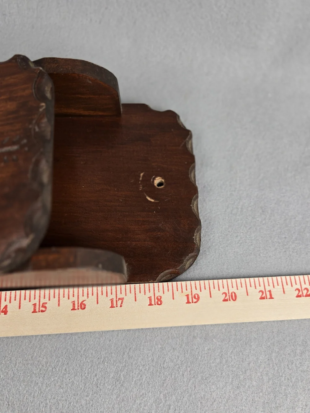 Vintage Carved Wood Mail Sorter Key Rack Wall Pocket 3 Tier